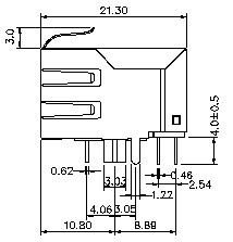 HFJ11-E003E-S4L21RL RJ45 Magnetic 1x10/100Mbps, Right Angle Shield LPJ4012GDNL