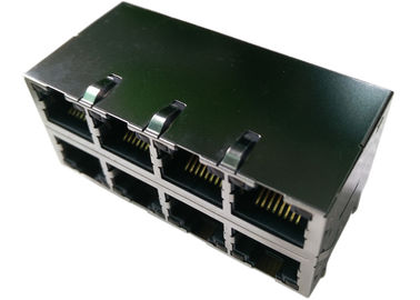 LPJE108XAGNL Stacked RJ45 4x2 Port / 2x4 port ,8ways Ethernet Shield Right Angle
