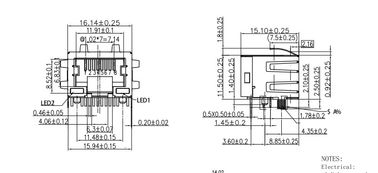 Shielded XMK-9758-8813-S0L1-H LEDS LPJE169AENL Low-Profile RJ45 Connector