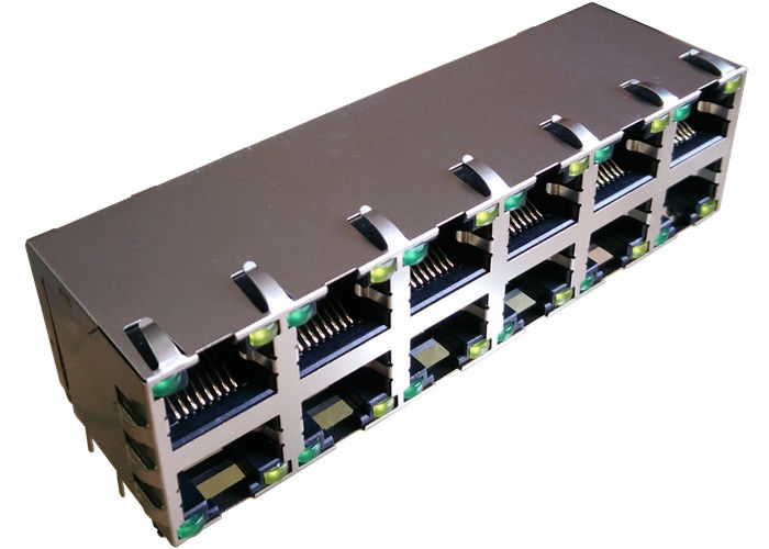 1840257-5 Stacked Rj45 Connectors 2x6 10/100/1000Base-T Magnetic 1840257-6