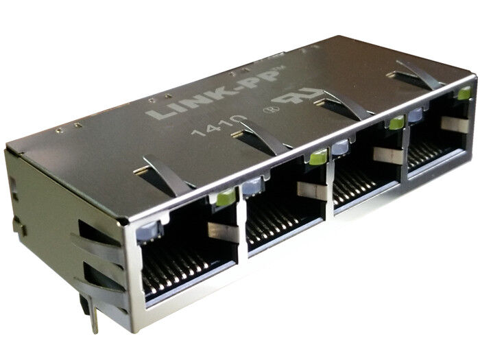 08261d4tm1 F Poe Rj45 Connector Quad Port 1x4 Gigabit Magjack 10 100 1000 Lan