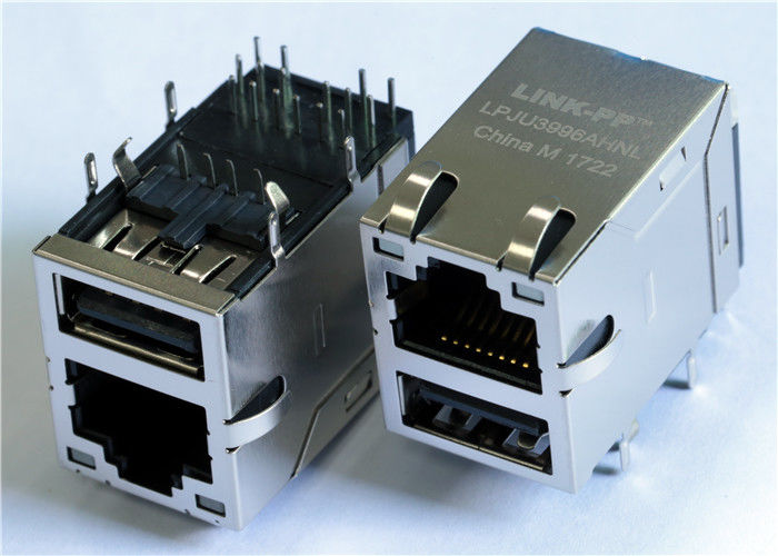 10 100m Base Poe Female Rj45 Pcb Connector With Single Usb Power Jack