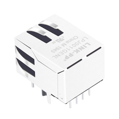 LPJ0011GENL Cross Erni 203199 Rj45 8C8T 1x1 Integrated Magnetic LED Aligned