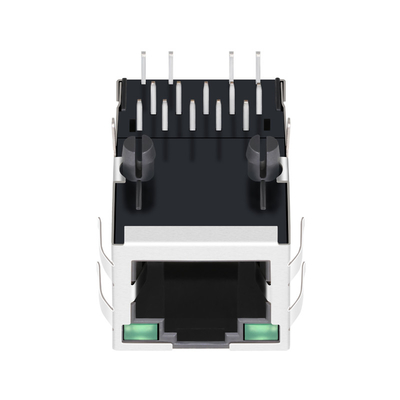 0875-1G1T-D8 Magnetics Jack RJ45 1000BASE-T  1X1 Tab Up G/G LED