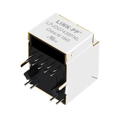 HFJV1-1G41-L11RL 1000 Base-T RJ45 Vertical Jack With Magnetics LPJD0743BFNL