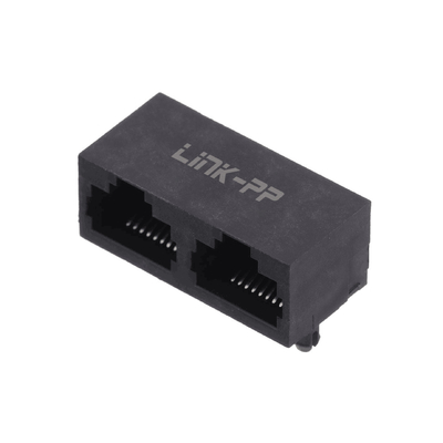 Dual Port Unshielded 8p8c 1x2 RJ45 Jack Connector E5J88-00AJG2-L