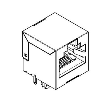 615008160121 Tab Up RJ45 Jack Through-Hole Mount For CAT