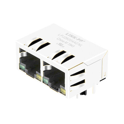 LPJ26204AENL Rj45 Dual Port Magjack , 10/100BT Connector Cross Pluse J8064D628ANL