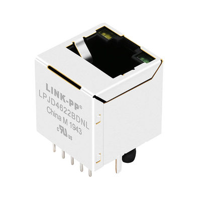 JXD2-9015NL 10/100 Base-T Y/G Led Vertical Mount MagJack RJ45 Connector