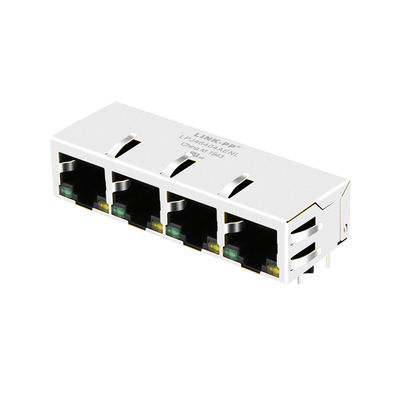 JXD0-4005NL RJ45 Female Connector 1x4 Port 8pin With LED