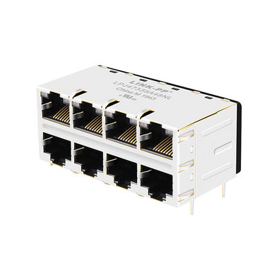 JX20-0254NL 2x4 Port 10/100 Base-T G/O Led ICM Connector RJ45 Magnetic Jack