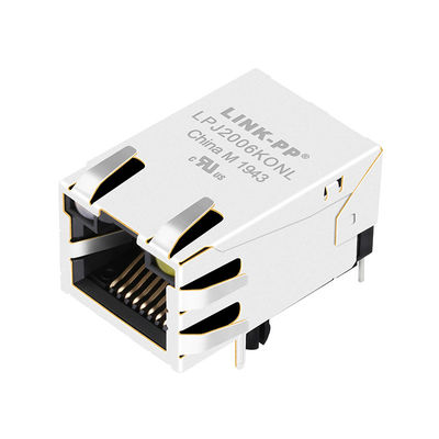 JP006821UNL 100 Base-TX Fast Ethernet 1x1 Tab-UP with LEDs 8-pin RJ45
