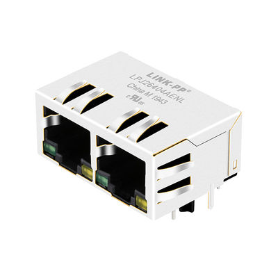 JXR8-1001NL 1x2 Port 10/100 Base-T G/Y Led Ethernet Lan Port Network Jack RJ45 ICM Connector