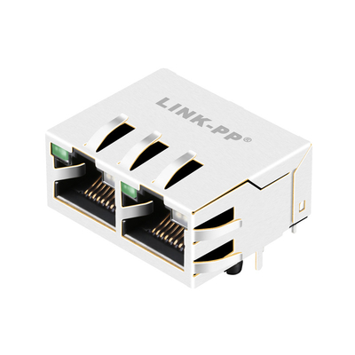 0826-1X2T-HS-F Magnetic Ethernet Jack 1000 Base-T Tab Up 1X2 Port
