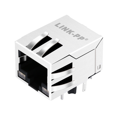 G15-111T-038E 10G Base-T Tab Down 1 Port Shielded Ethernet RJ45 Connector With Led