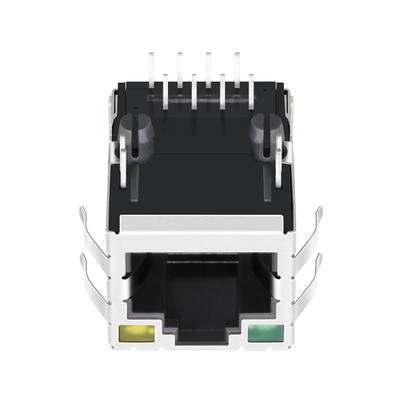SI-80053-F 10/100 BASE-T 1 Port Tab Up RJ45 Magjack With Green / Yellow Led