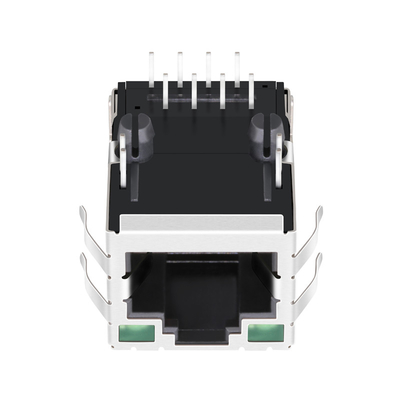 SI-80025-F 10/100 BASE-T 1x1 Port Rj45 Network Jack Tab Up Shielded With Green / Green Leds
