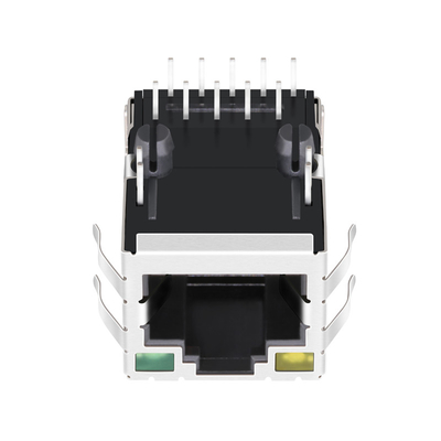 JXD1-9025NL 10/100 Base-T Tab Up 1 Port Rj45 Connector Shielded With Yellow / Green Led