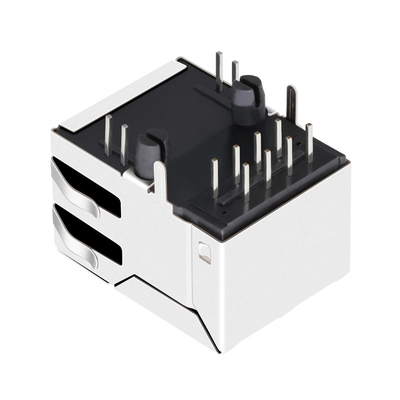 JX30-0005NLT 1x1 Port Tab Up 10/100 Base-T RJ45 Magnetic Connector With Green / Yellow Led