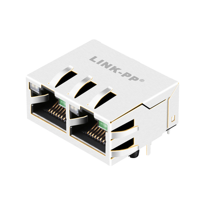 JTL-U1003NL 10G Base-T Tab Up Shielded 1x2 Port Rj45 Jack With Green - Yellow / Green Leds