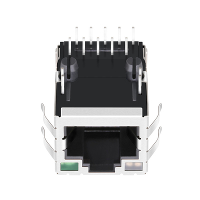 10G Base-T JT7-1115NL Tab UP 1 Port RJ45 Magnetic Jack With Green - Yellow / Green Leds