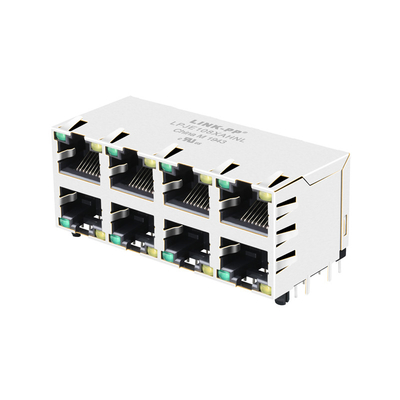 RJSAE-5384-04 Compatible LPJE108XAHNL 2X4 Port RJ45 Jack Without Integrated Magnetics