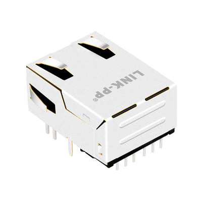 2250337-1 10G Base-T 1 Port Tab Down Low Profile RJ45 Jack With GY/G Leds