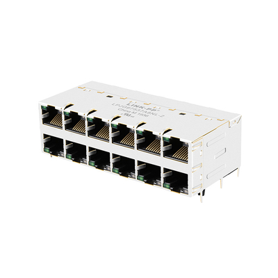 JT5-2670NL THT RJ45 Magnetic Jacks 10G Base-T 2x6 Port With Leds