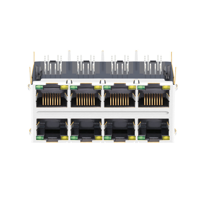 2x4 RJ45 Magnetic Connectors JT5-2410NL Compatible LINK PP 10G Base-T With LED