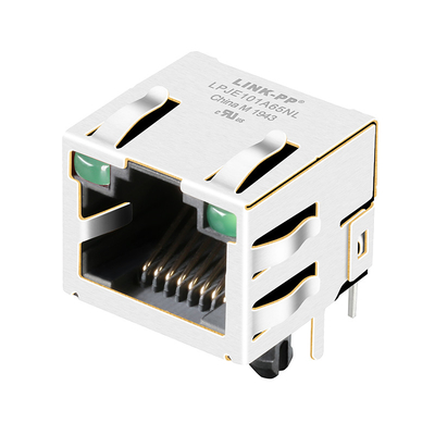 90° Angle RJ45 Modular Jack Active Ethernet LINK PP LPJE101A65NL Tab Up