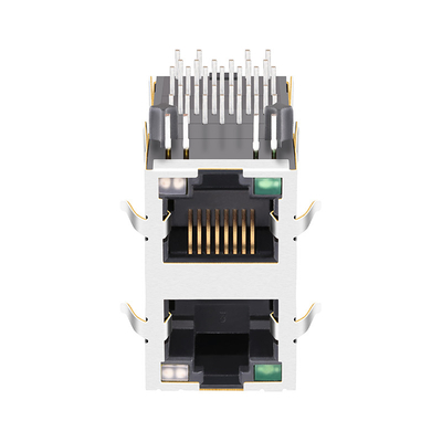 0845-2R1T-E4 2x1 Port Connector RJ45 MagJack 13p8c 100/1000 Base-T With G/YG LEDs