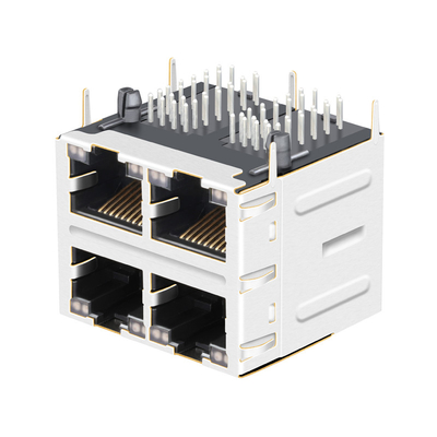 JT5-2210NL 10G Base-T 2x2 Port Rj45 Jacks JT5-2210NL 12p8c THT With LedS
