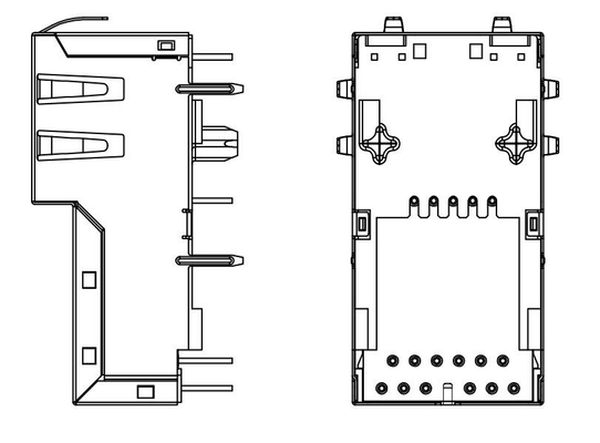 J1V-U7000NL 10GBASE-T 1X1 Port Vertical RJ45 Connector 4PAIR POE 60W TOP ENTRY
