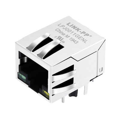 RJ324109BN-LF 100 Base-T Tab Down 1 Port RJ45 Jack Connector Green/Yellow Led LPJ0011GENL