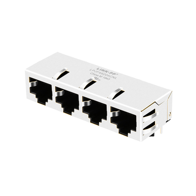J8064E64NL Without LED 1x4 Port Ethernet RJ45 Jack 100 Base-T Tab Down LPJF46204CNL