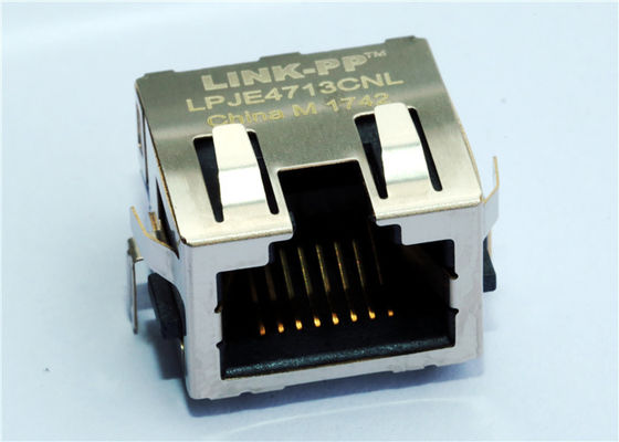 Mid mount RJ45 Connector PCB Mounting Low Profile TH, LPJE4713CNL Shielded
