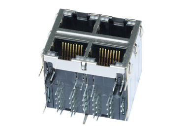 0895-2S2R-FM Stacked RJ45 2X2 With 10 / 100 Base - T