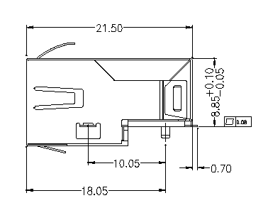 LPJ19911ADNL Magnetic SMD Jack 10/100Mbps Ultra Low Profile Rj45 Connector
