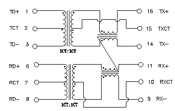 LP2019ANL Cross POE Transformer / HN8019CG 10/100 Base-T Voip Magnetics ...