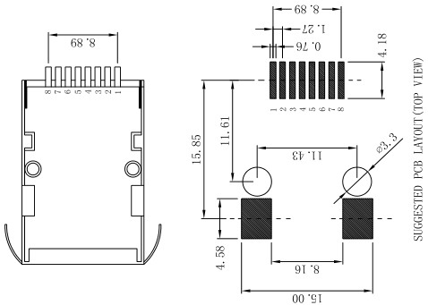 Surface Mouting SMT RJ45 Connector