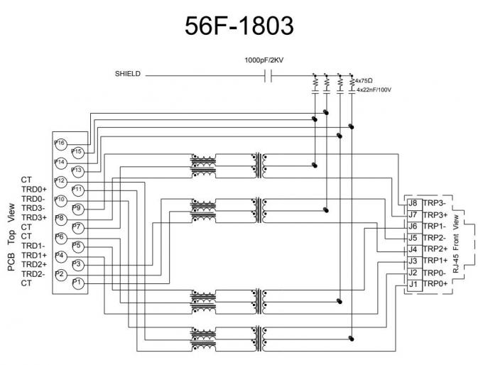 56F-1803DGDZ2NL 1A Single Port 2.5G BASE-T POE+ RJ45 Magnetic Connector