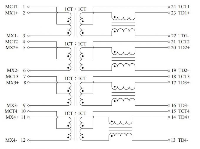L12T0012 Single Port 1000 Base T Transformer Meet IEEE802.3